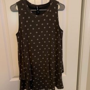 Gray polka dot Agnes & Dora tiered tank